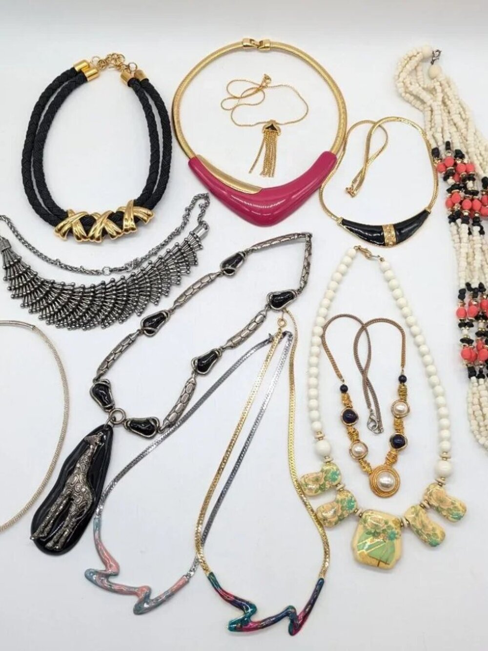 Vintage 80s & 90s Bold Statement Necklace Bundle.